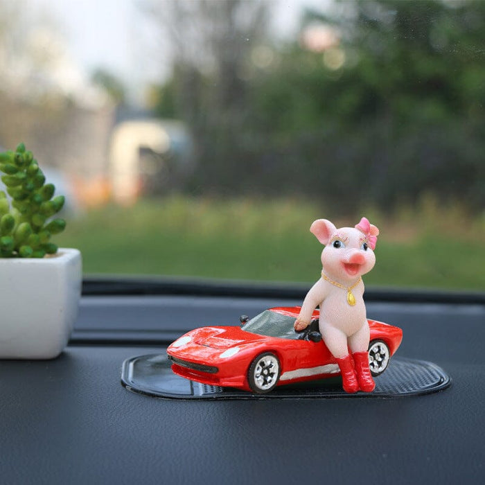 car beautiful pig