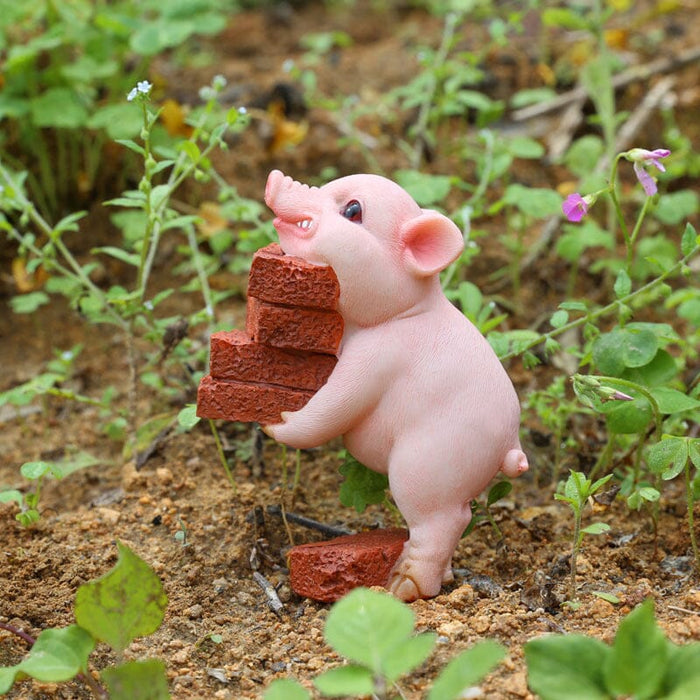 brick-moving pig