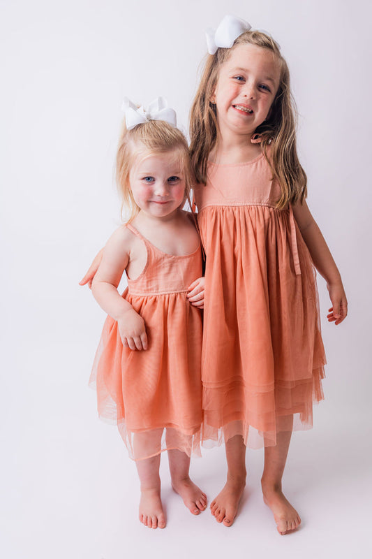 Dark Pink Tulle Solid Color Ruffle Dress dress & diaper cover Yo Baby India