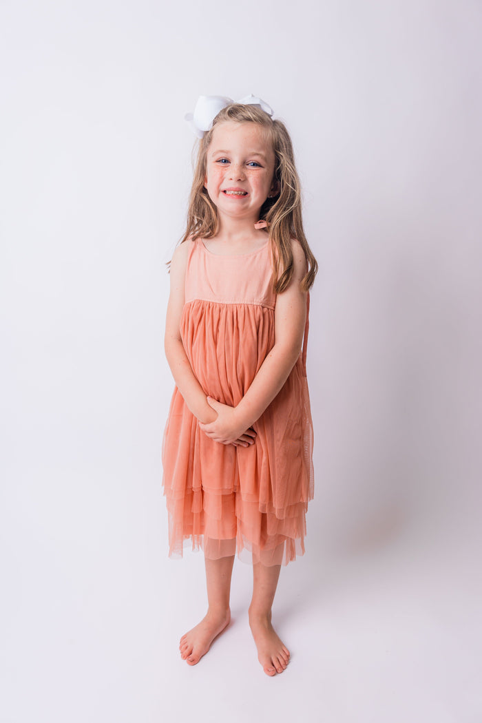 Dark Pink Tulle Solid Color Ruffle Dress dress & diaper cover Yo Baby India