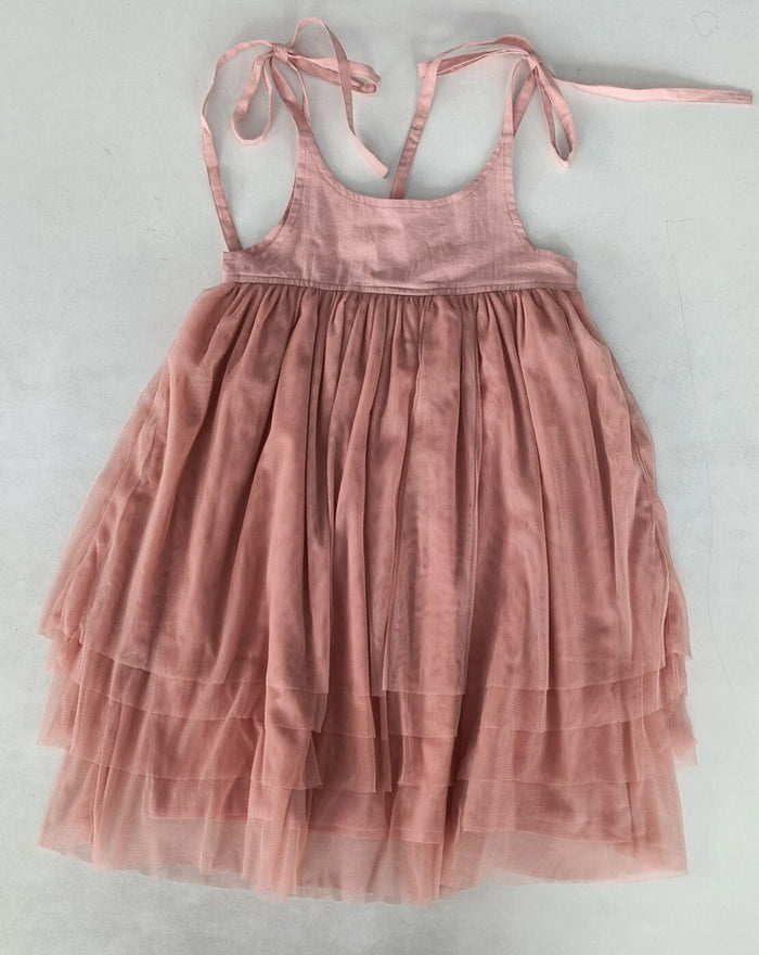 Dark Pink Tulle Solid Color Ruffle Dress dress & diaper cover Yo Baby India