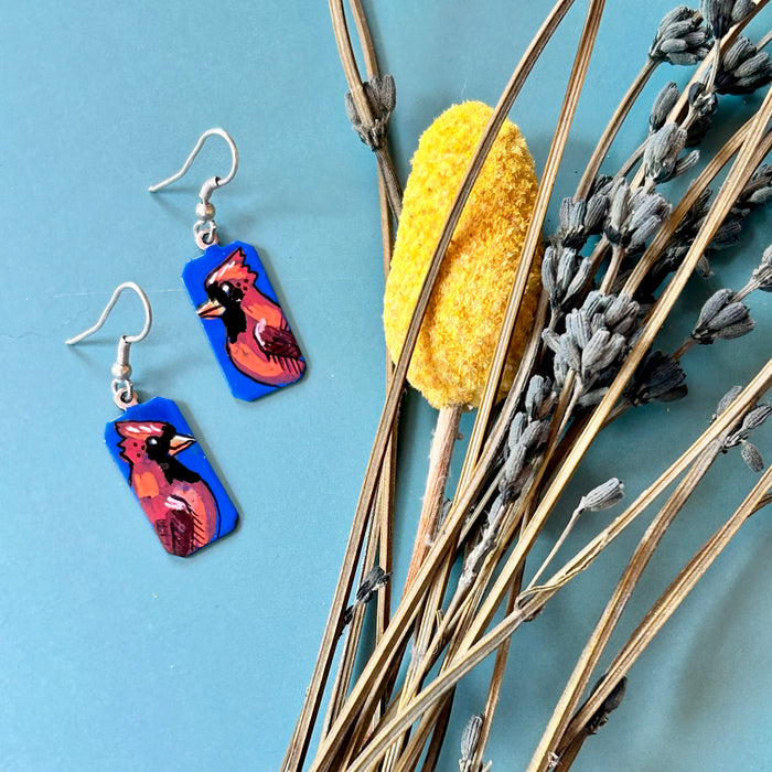 Dear Darlington OOAK Earrings: Cardinal