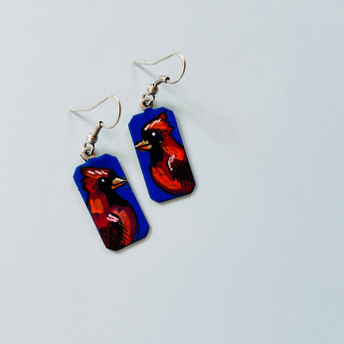 Dear Darlington OOAK Earrings: Cardinal