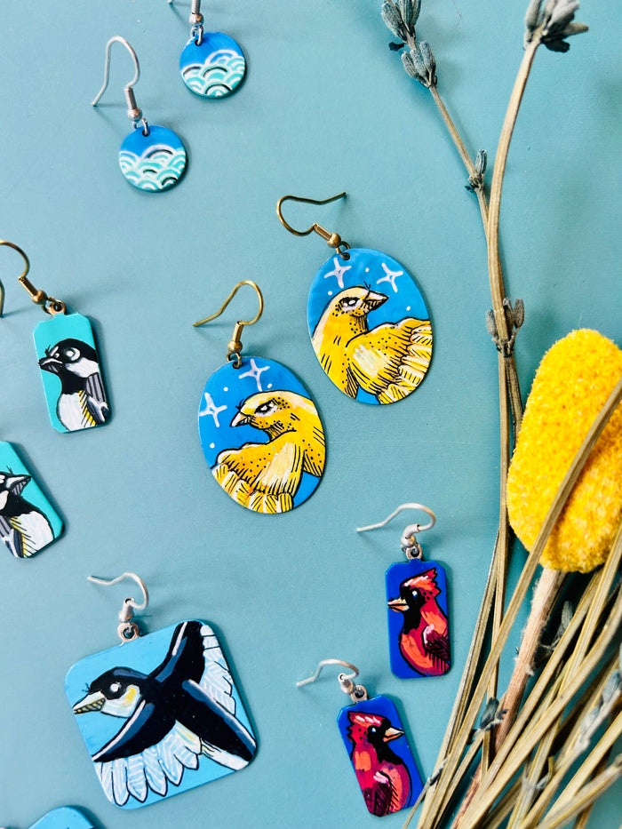 Dear Darlington OOAK Earrings: Cardinal