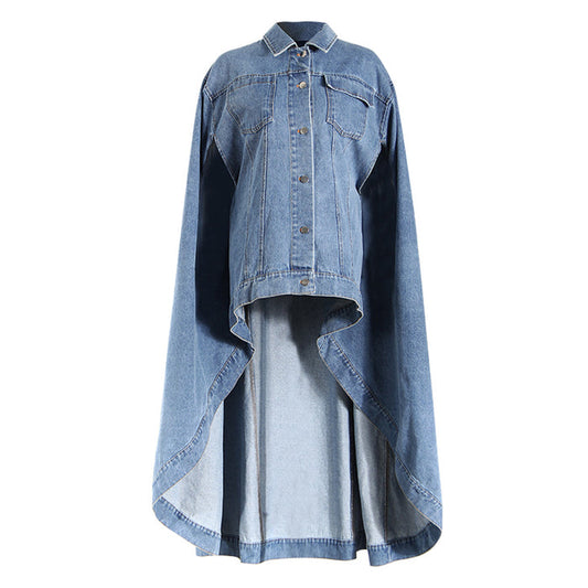 Denim jacket with cape detail - Serti