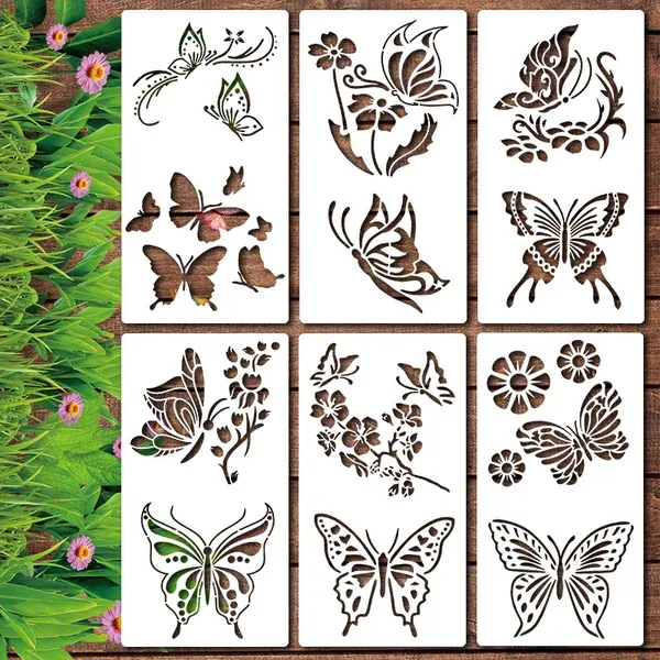 👍👍Butterfly paintings (30 x 16 cm) (6 pieces)