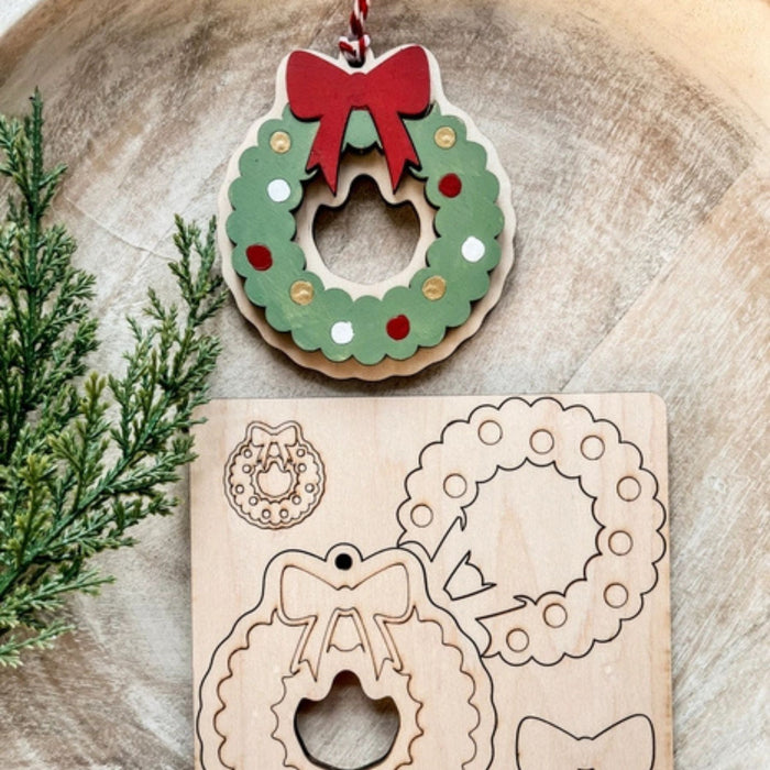 DIY Wooden Pop-Out Ornament - Christmas Wreath