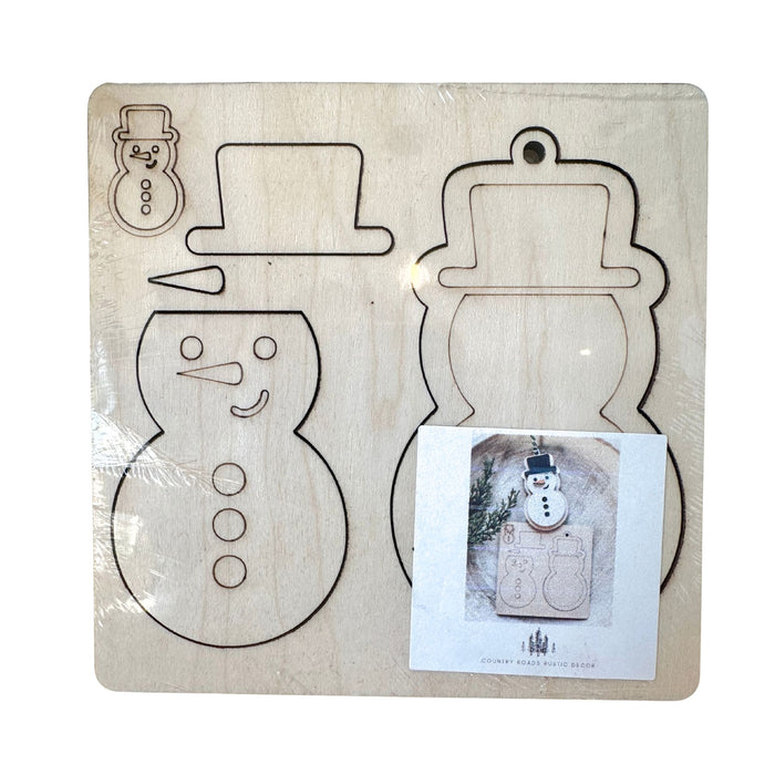 DIY Wooden Pop-Out Ornament - Snowman