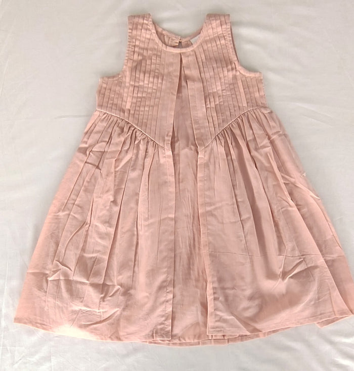 Dusty Pink Solid Color Pintuck Gathered Dress dress & diaper cover Yo Baby Wholesale
