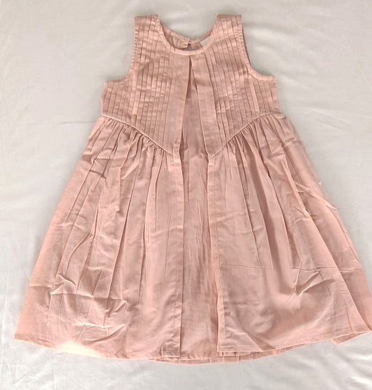 Dusty Pink Solid Color Pintuck Gathered Dress dress & diaper cover Yo Baby Wholesale