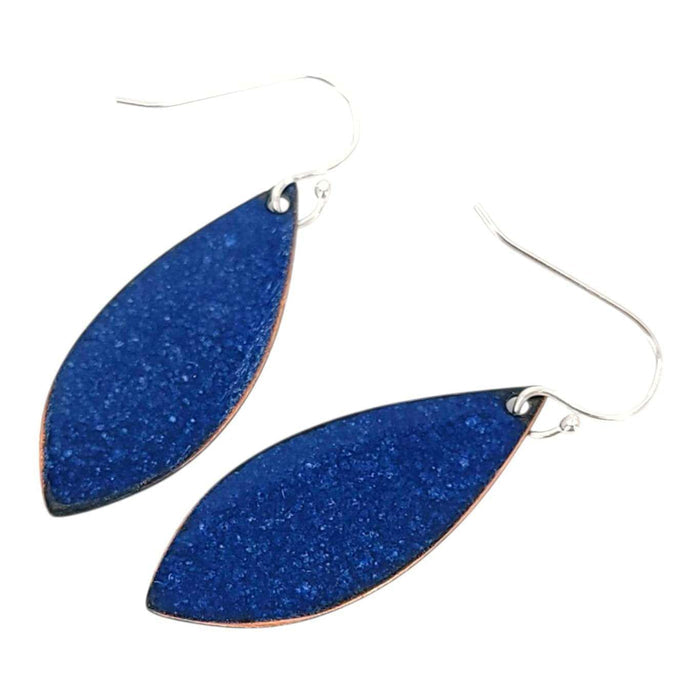 Earrings - Long Marquise (Navy Green Gradient) by Magpie Mouse Studios