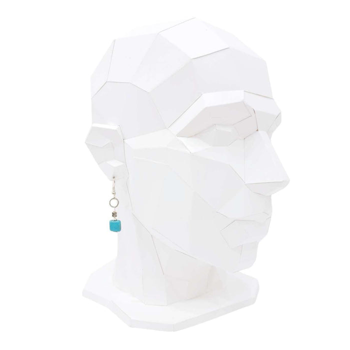 Earrings - Square Ring Drops (Howlite) by Tiny Aloha