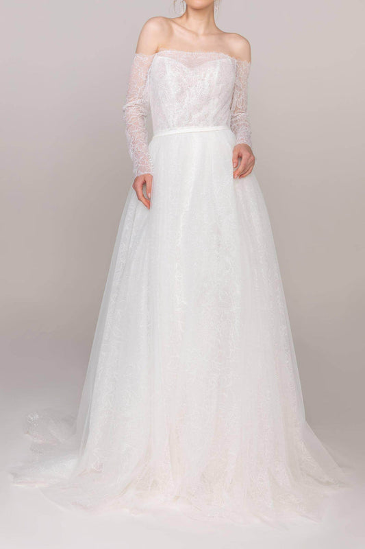 Elegant Tulle Lace Wedding Wrap with Appliques CZ0267 - COCOMELODY