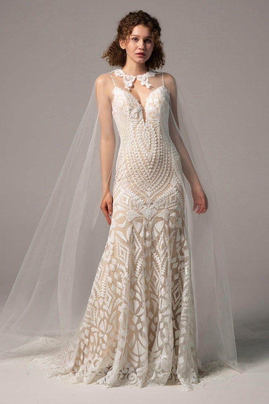 Elegant Tulle Wedding Wrap with Appliques CJ0079 - COCOMELODY