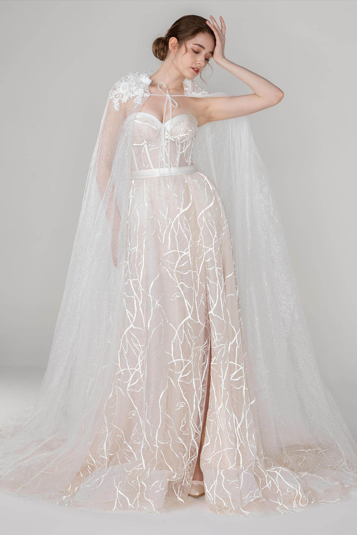 Elegant Tulle Wedding Wrap with Appliques CJ0093 - COCOMELODY