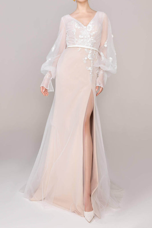 Elegant Tulle Wedding Wrap with Appliques CZ0271 - COCOMELODY