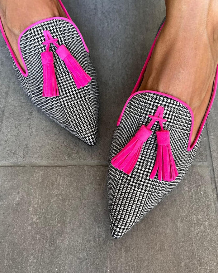 Ella - Trendy Women's Comfort Loafers with Pointed Toe and Tassel