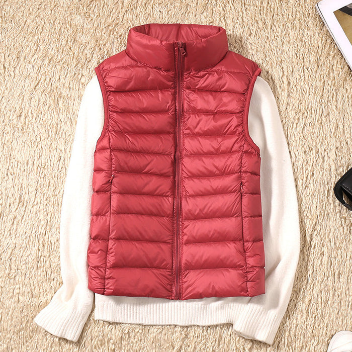 Ella - Women's Lightweight Puffer Bodywarmer for Fall with Zip Stand Collar