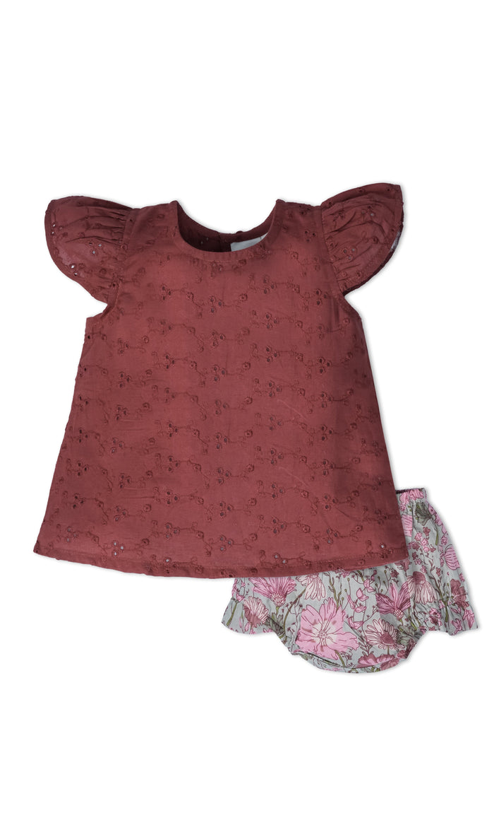 Embroidered Top and Bloomer Set : Infant : Baby Girl Top & Shorts Set Yo Baby India