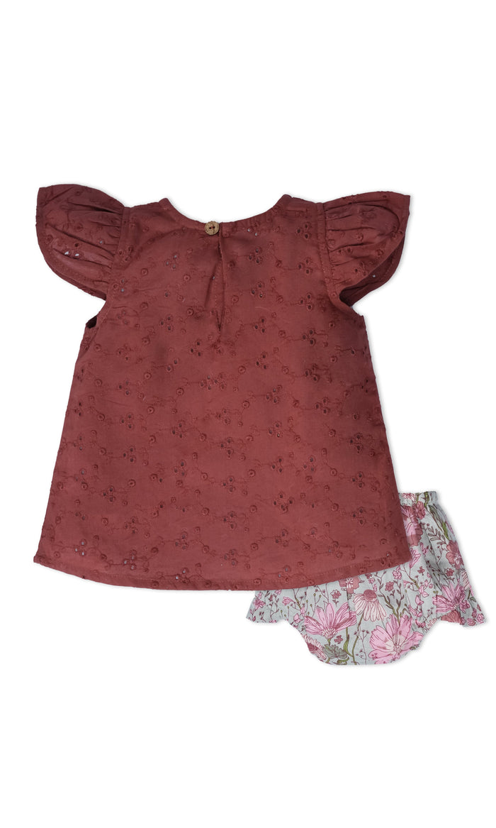 Embroidered Top and Bloomer Set : Infant : Baby Girl Top & Shorts Set Yo Baby India