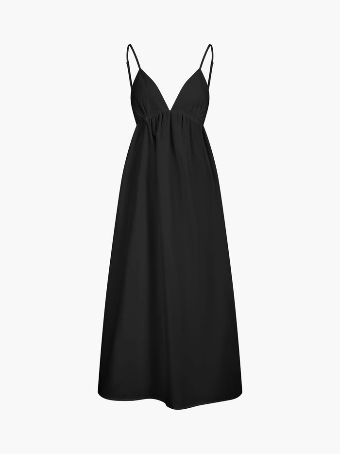Emma - Flowy Women's Maxi Dress with Open Back and Spaghetti Straps