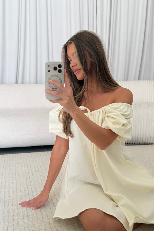 Everly Babydoll Mini Dress in Cream
