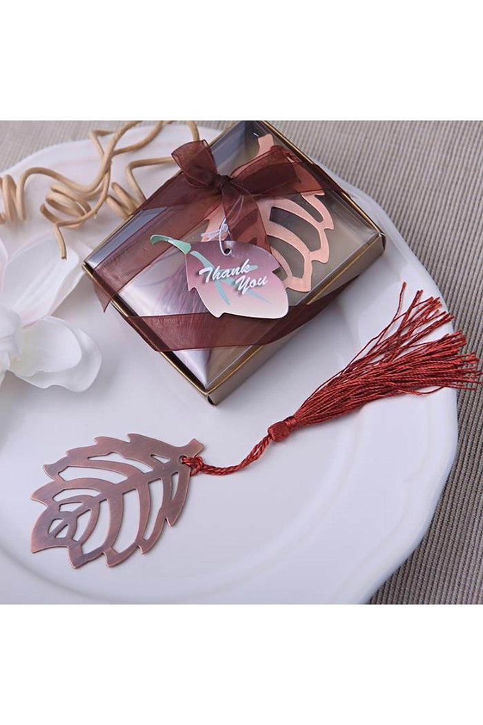 Fall Rustic Favor Maple Leaf Bookmark Page Marker CGF0101 (Set of 6 pcs) - COCOMELODY