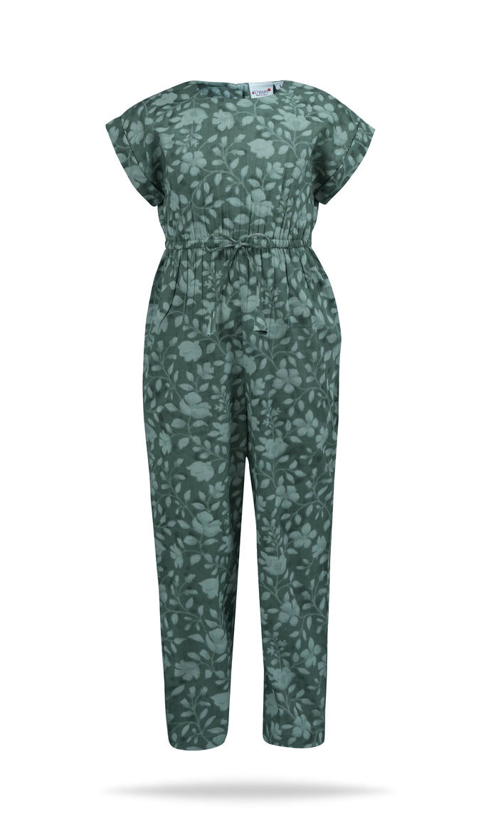 Fiona Jumpsuit with Drawstring Detail : SAGE : Toddler : Tween Jump Suit Yo Baby India