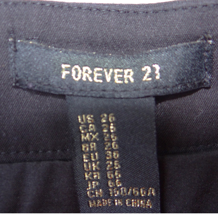Forever 21 Womens Black Ruffle Pocket Mini Skirt Size 26 Solid A Line1