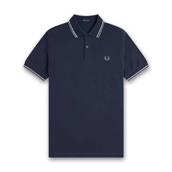 Fred Perry - Twin Tipped Polo in Dark Airforce - Nigel Clare
