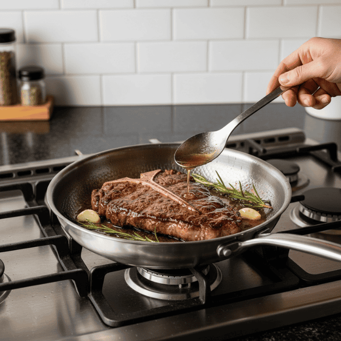 Frying Pan | 304 Stainless Steel | Coating-Free 3-Layer Construction | All Stovetops