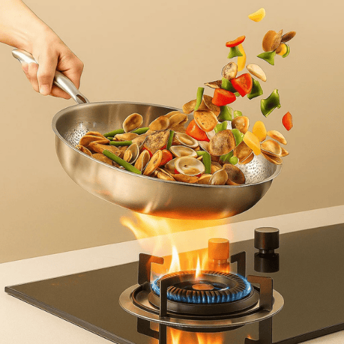 Frying Pan | 304 Stainless Steel | Coating-Free 3-Layer Construction | All Stovetops