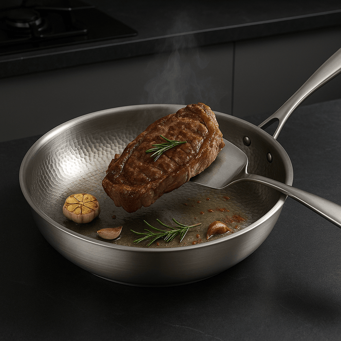 Frying Pan | 304 Stainless Steel | Coating-Free 3-Layer Construction | All Stovetops