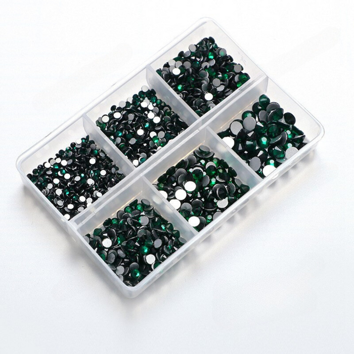 Gemini 6 pk Rhinestone Box | Dark Green