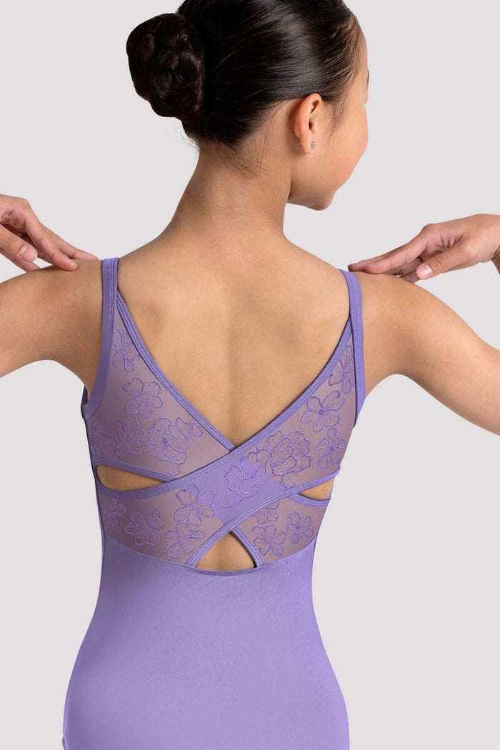 Girls Jazz Floral Cross Back Leotard