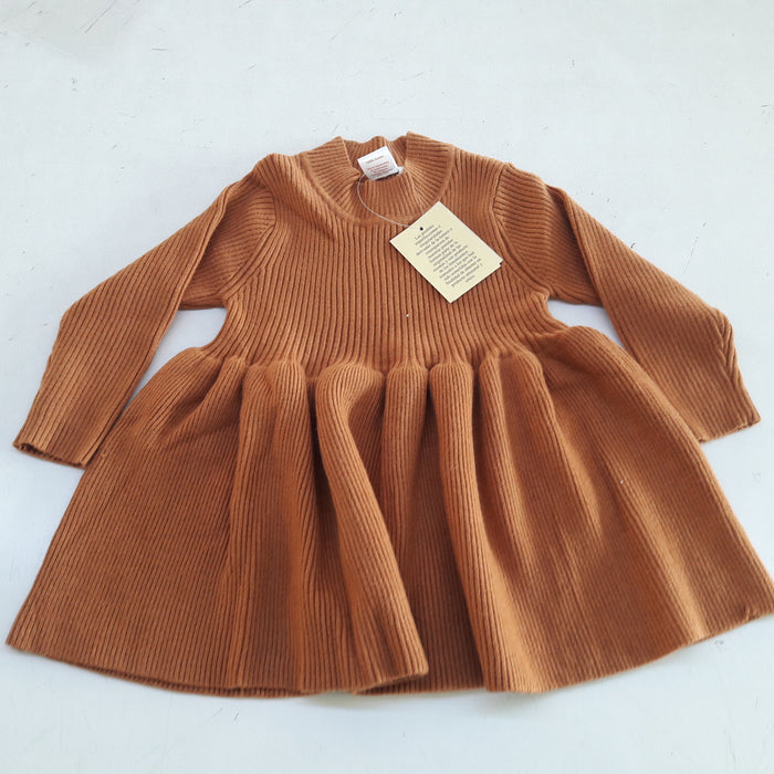 Girls Knitted Sweater Dress – 100% Cotton | Warm Winter Wear for Infants, Toddlers & Kids