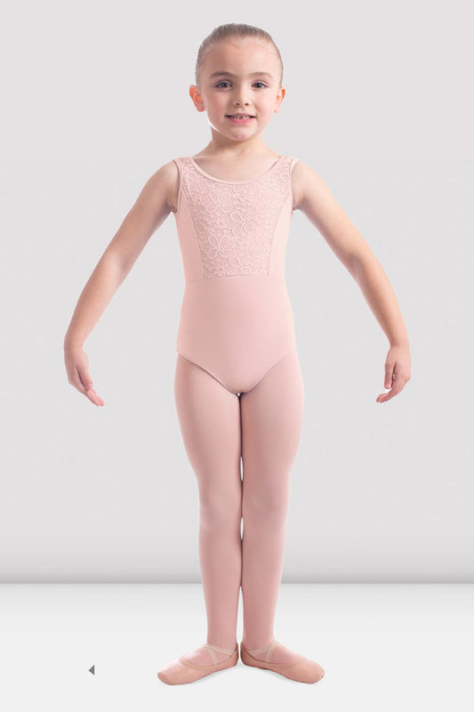 Girls Mirella Daisy Lace Bodice Tank Leotard