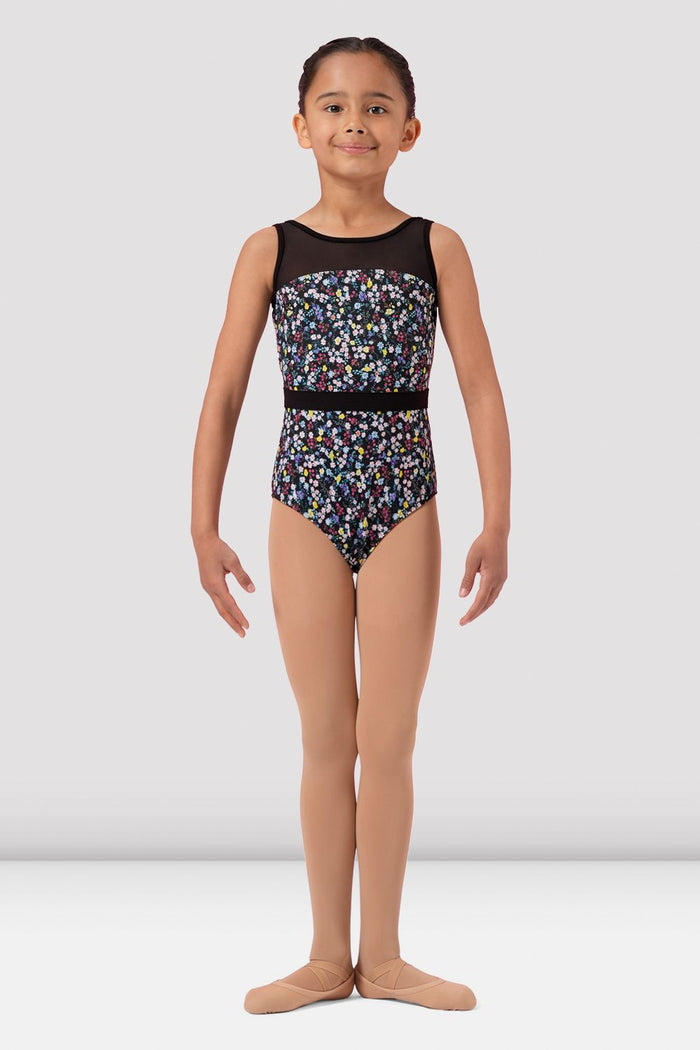 Girls Mirella Ditsy Floral Scoop Back Leotard - BLOCH EU