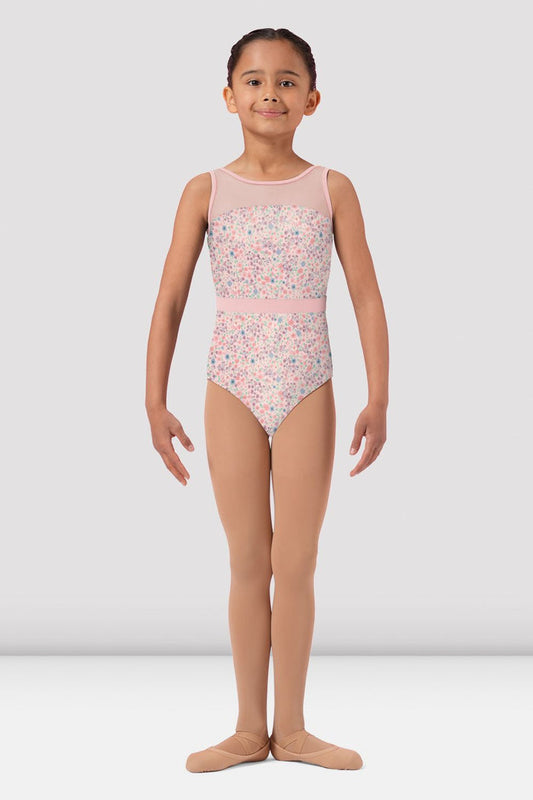 Girls Mirella Ditsy Floral Scoop Back Leotard - BLOCH EU
