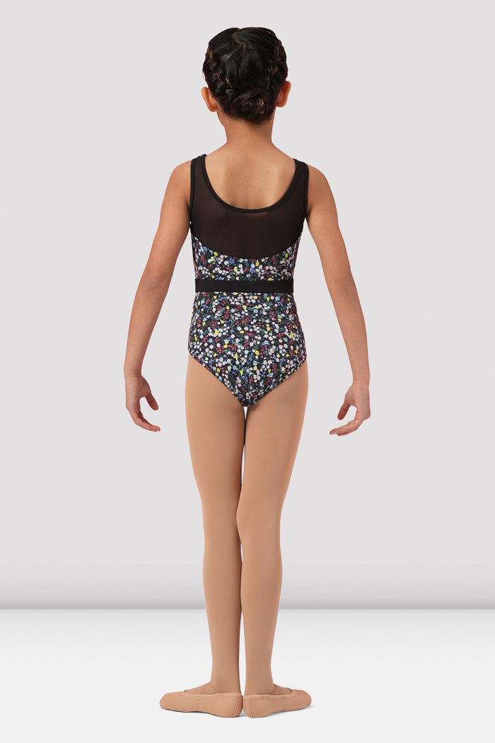 Girls Mirella Ditsy Floral Scoop Back Leotard - BLOCH EU