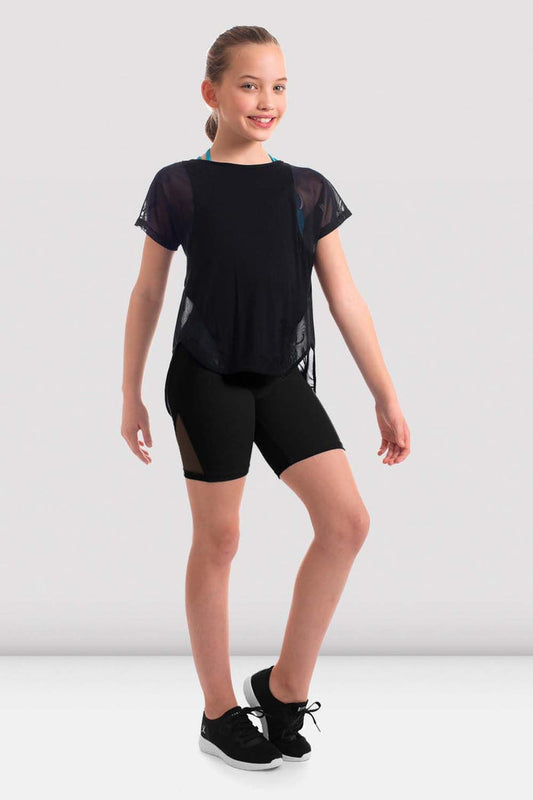 Girls Monique Bloch Logo Mesh Tie Back T-shirt
