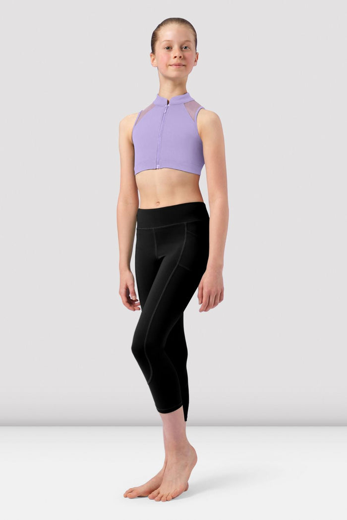 Girls Sadie Zip Front Crop Top - BLOCH EU