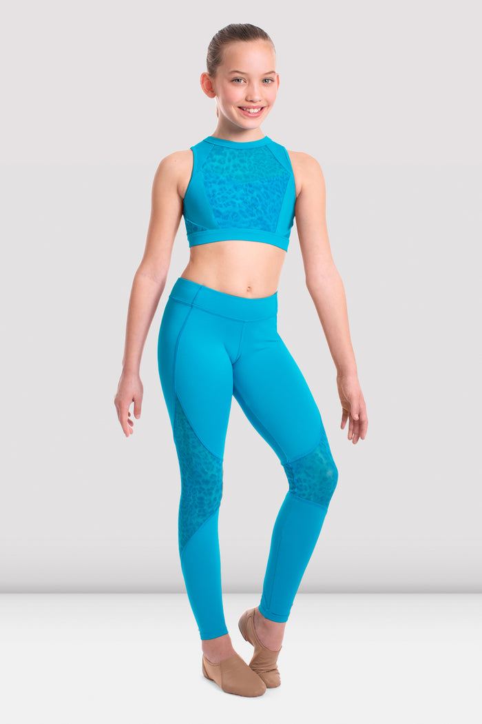 Girls Sheenah Animal Print Mesh Crop Top
