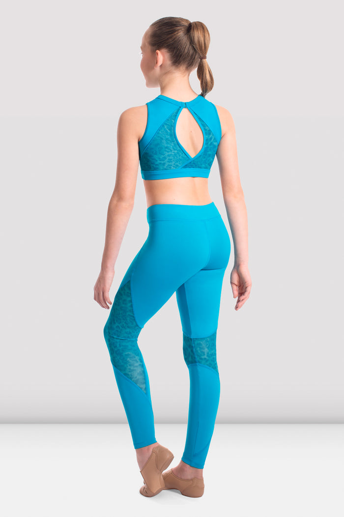 Girls Sheenah Animal Print Mesh Crop Top