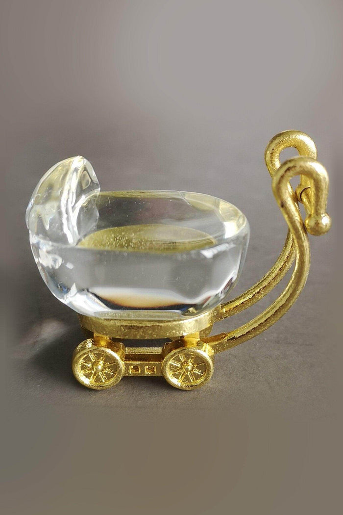 Gold Crystal Baby Carriage Favors CGF0164 (Set of 6 pcs) - COCOMELODY