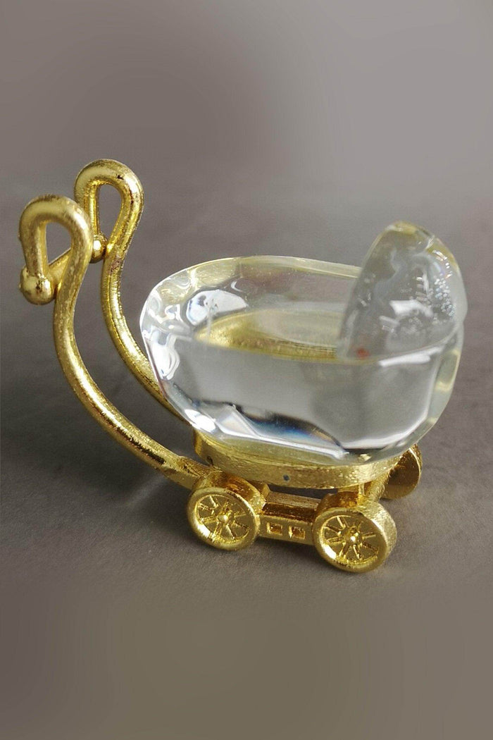 Gold Crystal Baby Carriage Favors CGF0164 (Set of 6 pcs) - COCOMELODY