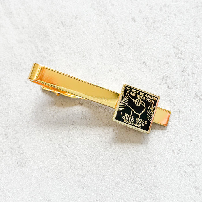 Gold Isaiah 41:10 Tie Clip