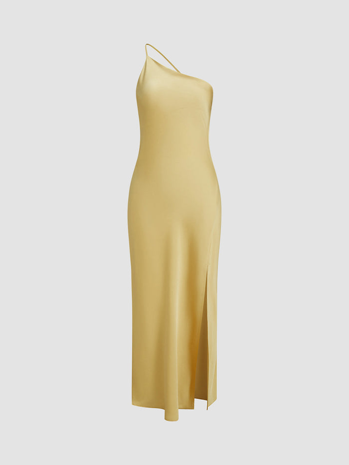 Grace - Elegant Women's Wedding Guest Dress with Halter Neck and Side Slit