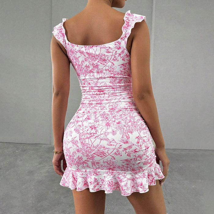 Grace - Trendy Women's Wedding Guest Mini Dress with Off Shoulder Neckline and Floral Print