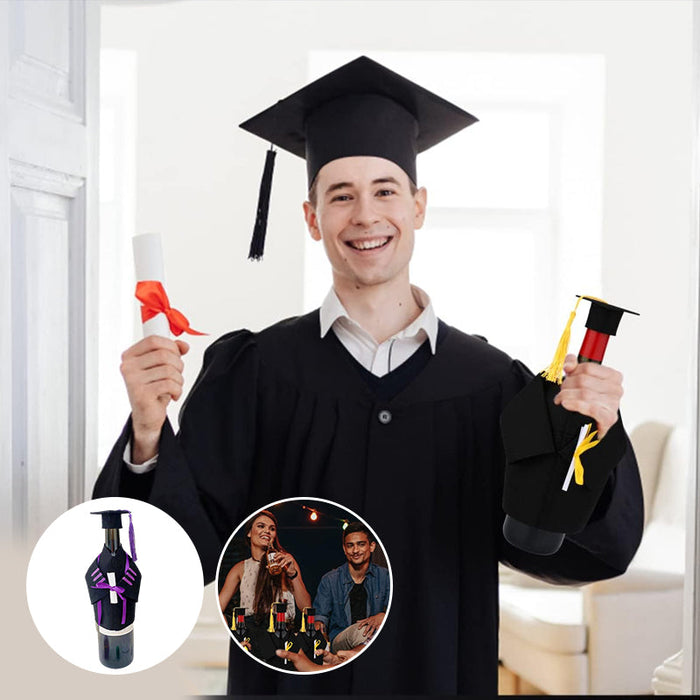 Graduation Cap And Gown Bottle Cover